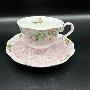 Grace’s Teaware Tea Cup and Saucer with Butterfly Motif